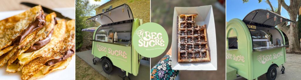 Bec Sucré - roulotte gourmande - vente de crêpes, gauffres et boissons chaudes. 